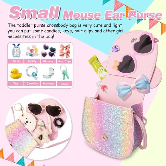 Charming Personalized Toddler Purse with Mouse Ears - Adjustable & Lightweight - Picture 4 of 9